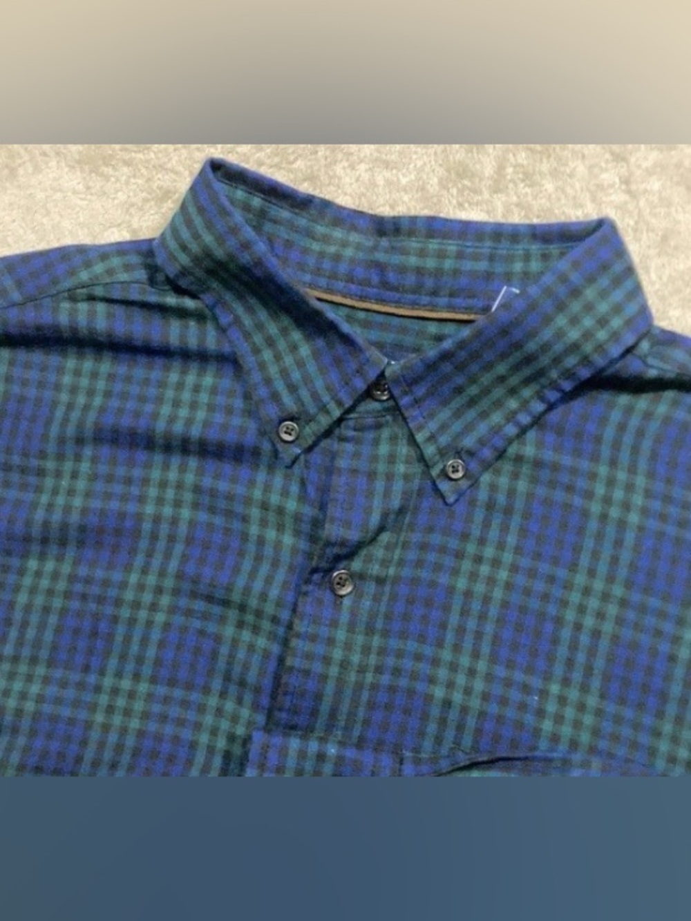 Chaps Easy Care Twill Plaid Mens Shirt Size Large Long Sleeve